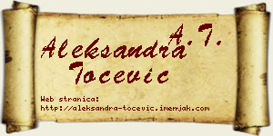 Aleksandra Točević vizit kartica
